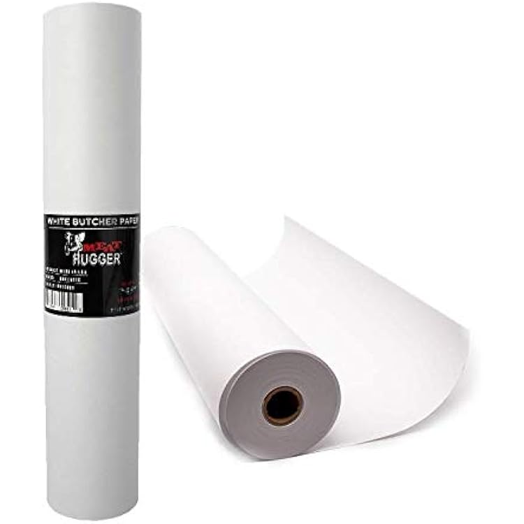 Meat Hugger White Kraft Butcher Paper Roll for Smoker - Unwaxed & Uncoated - 18 Inch by 175 Feet