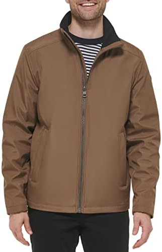 Calvin Klein Mens Stand Collar Poly Jacket