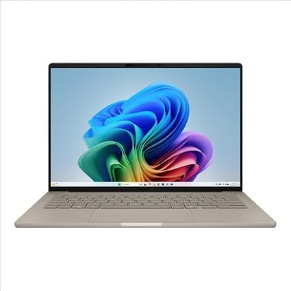 ASUS Zenbook 14 Business Laptop, 2025, 14" 1920x1200 OLED 8 Core Qualcomm Snapdragon X Plus X1P-42-100, 16GB LPDDR5, 4TB SSD, Win11 Pro, Backlit KB, Wi-Fi 6E, BT 5.3, 1080p Camera, Beige
