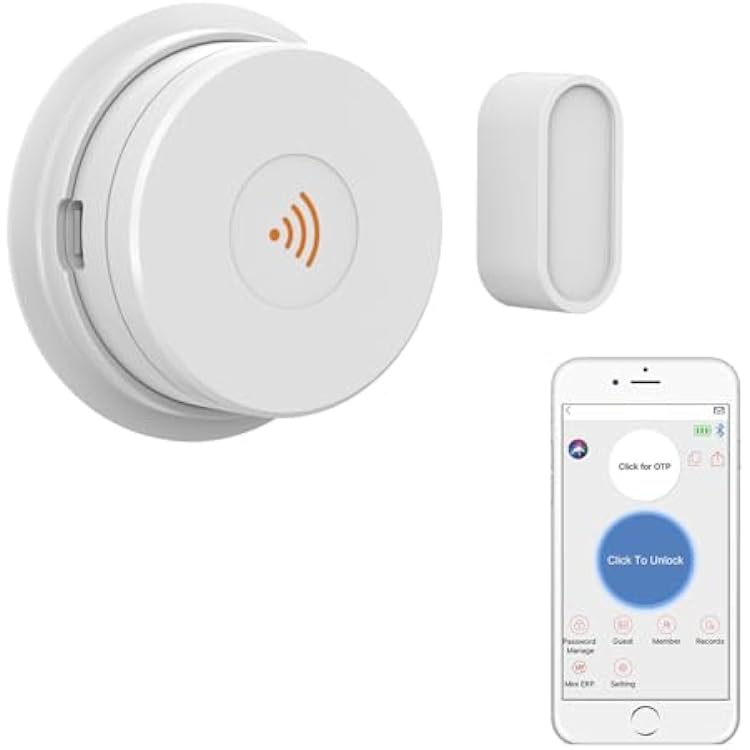 Wi-Fi Bridge W100 & Door Sensor for WeHere Smart Lockboxes, Door Sensor for BusinessStoreHomeOffice Security, App Remote Check Door Close or Open