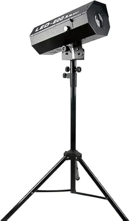 XFFXLED Follow Spot Light, Manual Control Stage Stand Adjustable Aperture, DJ Wash Concentrated 200W LED Follow Spot Beam Light for Party Disco Wedding Show Black