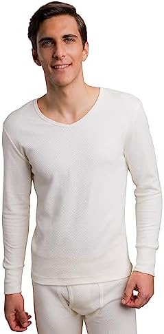 Cottonique Hypoallergenic Mens Thermal Base Layer Long Sleeve for Men with Skin Allergies and Sensitive Skin