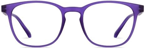 Lenskart HUSTLR - As Seen from the Shark Tank | Peyush Bansal Glasses | Zero Power Bluecut & Anti-Glare Computer Glasses | Purple Full Rim Square | for Men and Women | Size L | LB E14058-W