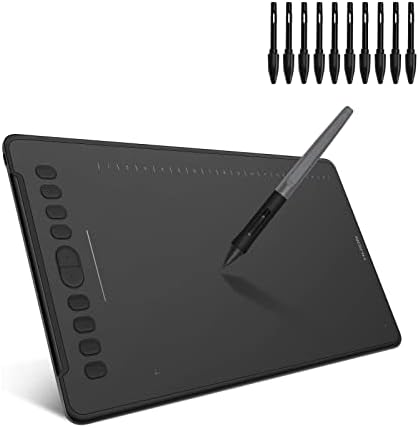 HUION Inspiroy H1161 Graphics Drawing Tablet with Digital Pen PW100 and 18PCS PN04 Replacement Pen Nibs