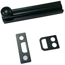 QCAA Solid Brass Surface Bolt, 2", Matte Black, 1 Pack, Made in Taiwan