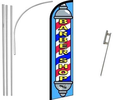 Barber Shop Windless Banner & Pole Kit