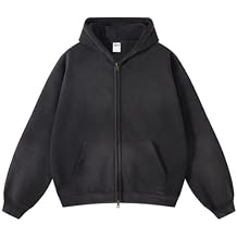 Vintage Mens Zip Up Hoodies Womens Oversized Acid Wash Hoddies Unisex Streetwear Sweatshirt