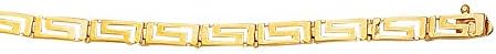 JewelStop 14K Yellow Gold Shiny Graduated Greek Key Fancy Bracelet, Box Catch Clasp 7.25 Inches