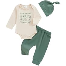Socutebabe Newborn Baby Fall Clothes New To The Camping Crew Outfit Long Sleeve Romper Pants Set Infant Boy Girl 3pcs