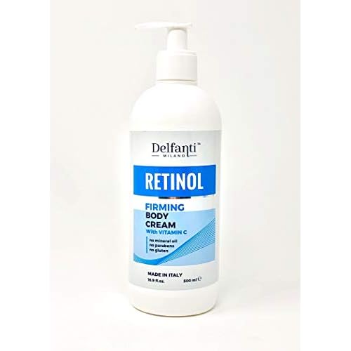 Delfanti Milano RETINOL firming Body Cream with VITAMIN C Made in Italy Supersize Value 16.9 OZ
