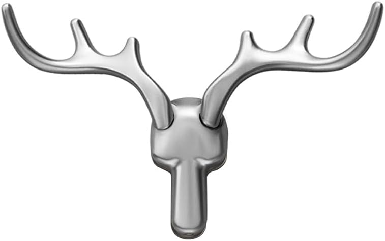 HAORUN Metal Decorative Antler Shape Wall Hook Modern Deer Design Durable Wardrobe Hook Silver