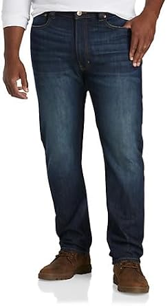 True Nation Big and Tall Murphy Blue Tapered-Fit Stretch Jeans | Waists 38-64, Sizes XL-6XLT, DXL, Designed Exclusively for Big & Tall Men
