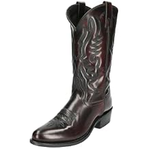 Smoky Men's 11" Black Cherry Leather Western Cowboy Boot