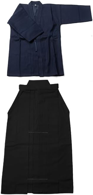 Kendo Uniform Set -Standard- Navy blue gi with Black hakama - kendo uniform kendo gi keiko gi hakama set