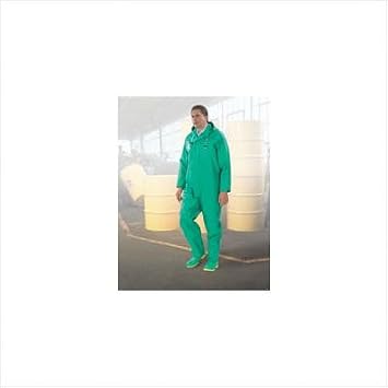 71050-XL Extra Large Green Chemtex .35MM PVC On Nylon Polyester Bib Overall With Plain Front