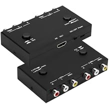 2 Port AV to HDMI Converter,2 RCA to HDMI Adapter,Support HD 4:3/16.9 Output,Compatible with WII/N64/PS1/PS2/PS3/VHS/VCR/DVD Players etc