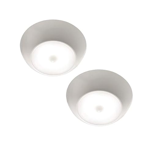 Beams MB990 300 Lumen LED UltraBright Wireless Battery Powered Motion Sensing Indoor/Outdoor Ceiling Light, 2-Pack, White