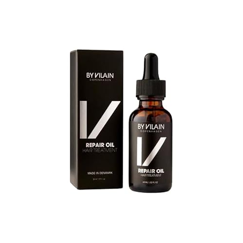 By Vilain Hair Repair Oil | Nourishes, Repairs & Protects with Argan, Flaxseed, Coconut & Rosemary Oils | Fights Dryness, Frizz & Dullness, Prevents Split Ends & Breakage, Smooth Glossy Finish 30ml
