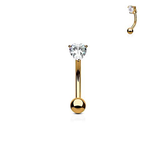 eybrow ring Christina Vertical Hood VCH Jewelry Genital Piercing 716-16G HEART GOLD heart silver its use for eyebrow