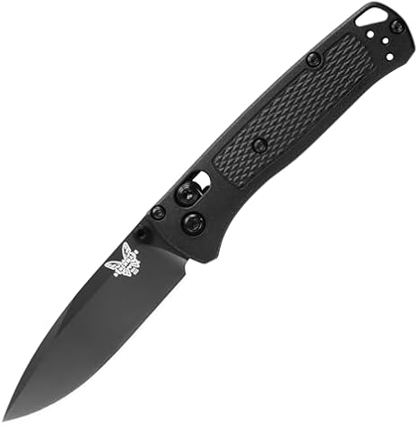 Benchmade Mini Bugout EDC Knife, S90V Steel Blade (533-3) | Black Carbon Fiber handle, Drop-Point blade