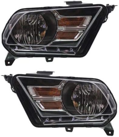 Go-Parts - Replacement Headlights Assembly for Ford Mustang 2010-2014, Right (Passenger) and Left (Driver), Halogen Pair/Set 2011 2012 2013