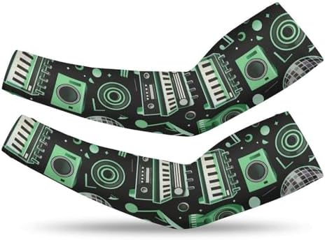 Music Club Dj Icons Cooling Arm Sleeve UV Sun Protection Sports Sleeves for Driving, Golfing, Fishing, Cycling, Hiking