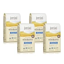 Jovial Organic Einkorn Unbleached All Purpose Flour - Bread Baking Flour for Sourdough, High Protein, Non-GMO, Organic Pizza & Pasta, European Italian, Glyphosate Free - 32 Oz, 4 Pack