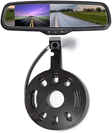 EWAY Rear View Mirror Camera with 4.3 Monitor for Jeep Wrangler Rubicon Sahara Sport Unlimited Spare Tire Mount Wheel Mounting Reverse Backup Cam for YJ, TJ, JK JKU, JL JLU Parking & Driving Safety