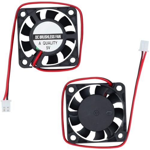 2Pcs 40mm Fan 5V,3D Printer Micro 5 Volt Fans 4010, Mini Brushless Cooling Fan 40mm x 10mm 2PIN, 5000 RPM,for DIY Cooling Ventilation 5V, 0.15A