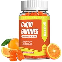 CoQ10 Gummies 200mg, Vegan Supplement for Energy Production, Non-GMO, Gluten Free (60 Gummies)