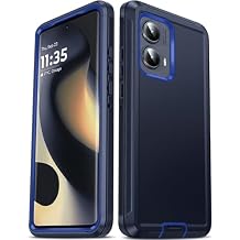 LeYi for Motorola Edge-2024-Case: Moto NOT FIT Edge 50/ G 5G 2024 3 in 1 Heavy Duty Rugged Cover, Shockproof Cell Phone Android Phone Funda para Edge2024 5G 6.6", Blue