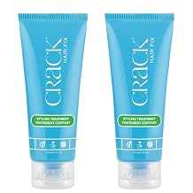 Crack HAIR FIX Trial and Travel Size Styling Creme - Multi-Tasking, Anti-Frizz, Leave-In Styling Aid With Protection from Humidity, Chlorine, Heat Treatments & Sun (.75 oz - PACK OF TWO)