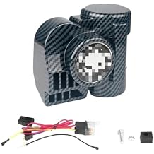12V 200W Carbon Fiber Snail Compact Super Loud 450Hz Air Horn with Relay for Cars, Motorcycles, Trucks, Yachts, Boats, SUVs Replacement accessories(Carbon streaks)
