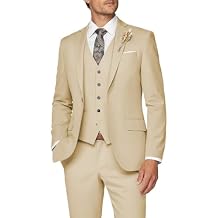 Wangyue Mens Suit 3 Piece Slim Fit Suit for Men Formal Business Suit Wedding Groom Prom Tuxedo Dinner Party