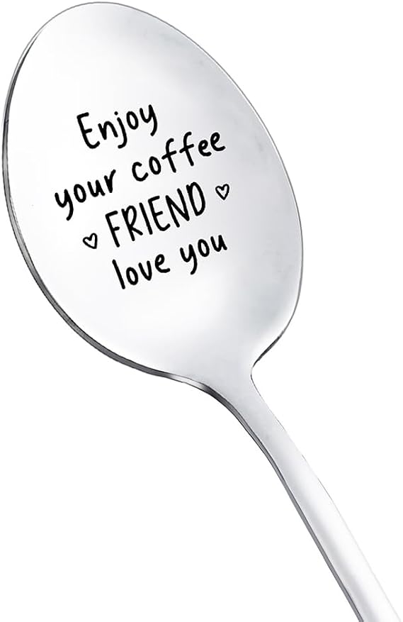 Coffee Gifts for Best Friends Spoon Gift for Women Girls Friendship Gifts for Best Friend Enjoy Your Coffee Friend Love You Spoon for BFF Bestie Tea Coffee Lovers Gift Ideas