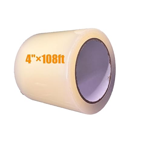 Greenhouse Plastic Sheeting Tape, 4" x 108' Clear Film Repair Tape, 6mil Reinforced Polyethylene for Seaming and Sealing Tunnels