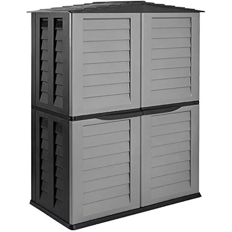 Starplast 90811 Tall Garden Shed with Extension, SilverBlack