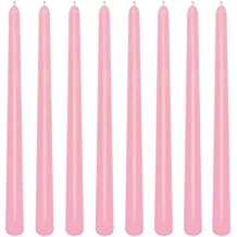 8 Pack 10 Inch Pale Pink Smooth Taper Candle Set, 7/8 Inch Unscented Driples Candlesticks for Home Decoration, 6-7 Hours Burn