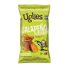 UGLIES Jalapeno Kettle-Cooked Potato Chips, Gluten-Free Snacks, Kosher-Friendly Chips, Non-GMO Snacks for Kids or Office, Lunch Snacks, Individual Snack Packs, 6 Oz. Bags, Pack of 12