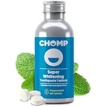 Chomp Toothpaste Tablets, Peppermint, Whitening 60 Count