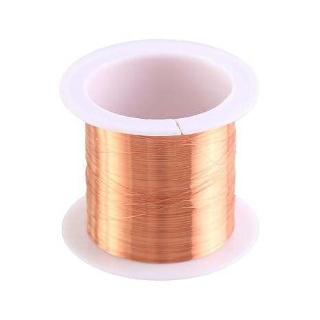 0.1mm Copper Wire, 50m Enameled Magnet Winding Wire High Temperature Resistance Craft Wire for Transformers Inductors(Random Scroll Color)