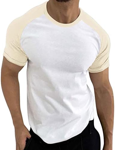 Mens Raglan Baseball Tee Shirts Short Sleeve Casual Summer Tshirt Slim Fit Crewneck Color Block Workout Athletic Tops