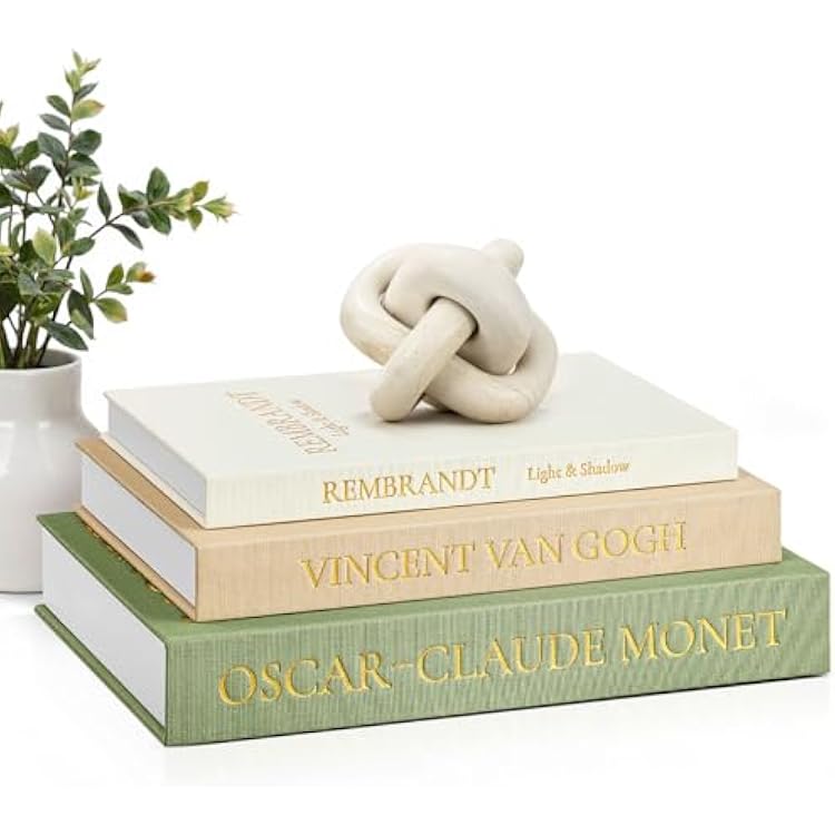 JARLINK Aesthetic Decorative Books, Set of 3 Linen Faux Books for Coffee Table, Bookshelf or Mantle Decor, Stylish Book Storage Boxes for Home Decor, Photo Organization, and Keepsake Storage,Sage