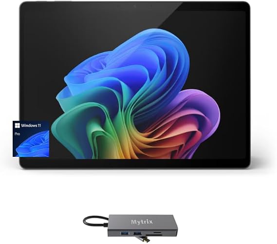 Microsoft Surface Pro 11 Copilot+ PC with 11-in-1 Hub, 13 OLED 4K, Touchscreen, Snapdragon X Elite, AI-Enhanced Camera, Long Battery Life, Sustainable, 16GB RAM, 512GB SSD, Win 11 Pro, Black