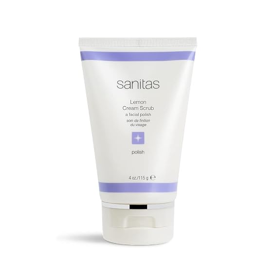 Sanitas Lemon Cream Scrub, Dual Action Facial Scrub, Vitamin C, 4 Ounces
