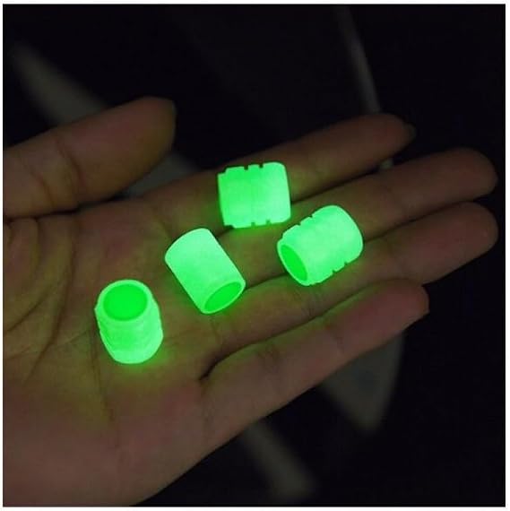 Glow-in-the-Dark Sibop Cover, Set of 4, Green, 12mm x 16mm, Compatible for All Vehicles