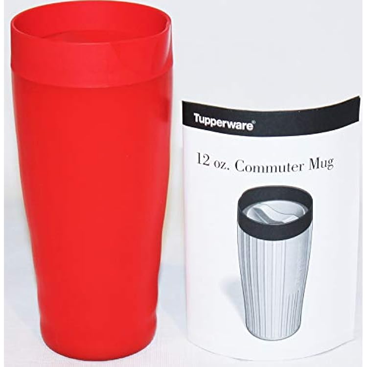 Tupperware Commuter Mug 12 Ounce Insulated Travel Coffee Cup Red