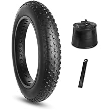 Hycline Fat Bike Tires Set: 20x4.0/26x4.0 Inch Folding Replacement MTB Fat Tires, All-Terrain High-Density Bicycle Tires with Inner Tubes and Tire Levers for Urban Street or Trail Riding