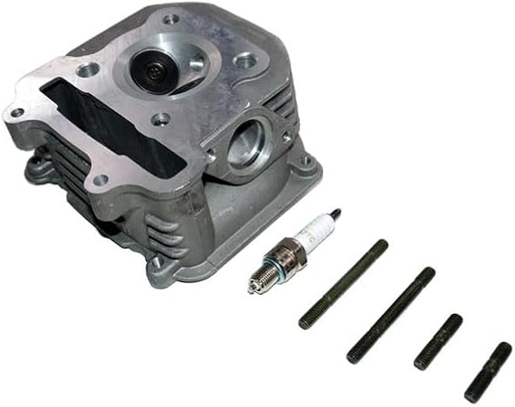 MMG Cylinder Head Assy, GY6 150cc 157QMJ, Non-EGR | 57mm bore, 24mm intake/23mm exhaust port, Pre-installed valves+seals+springs, Spark plug included