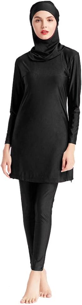 OBEEII Womens Muslim Swimsuits Full Coverage Long Sleeve Swimwear Burkini Hijab Bathing Suit